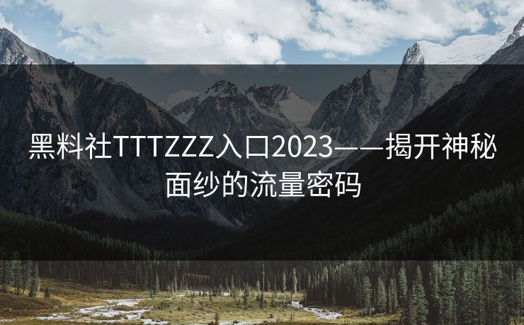 黑料社TTTZZZ入口2023——揭开神秘面纱的流量密码